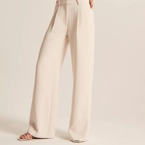 Daisy Grace Elegant Cream Wide-Leg Pants